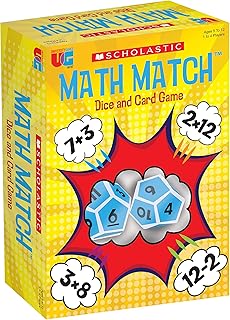 University Games Scholastic, Math Match Dice and Card Game, The Ultimate Mental Math Match for Kids Ages 5 to 12 and 1 to 4 Players from (00707)
