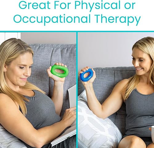 Miniatura 4 de Vive Anillo de agarre fortalecedor de mano (paquete de 6)  Ejercitadores de mano de anillo de antebrazo  Pinza exprimidora de silicona para