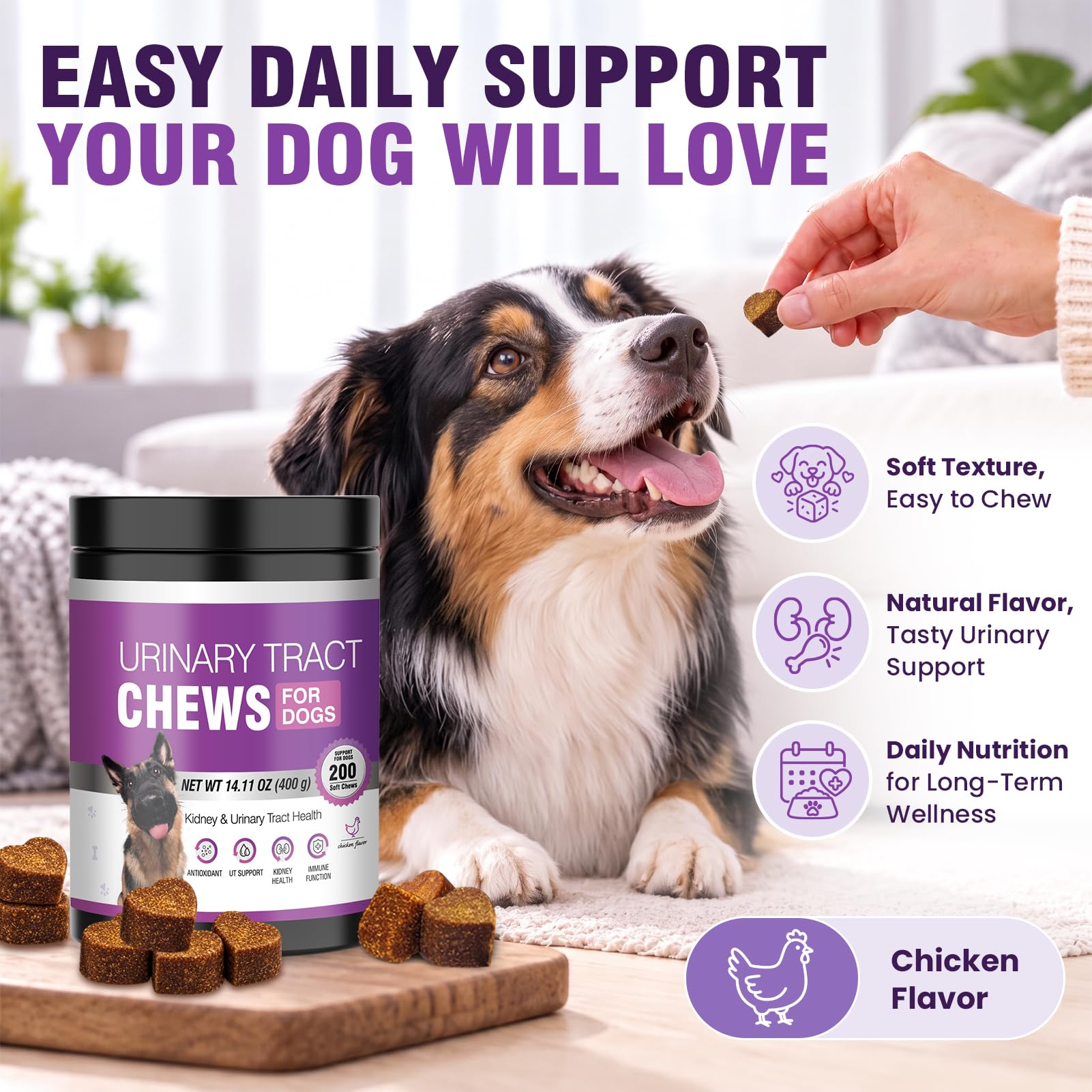 Dog UTI Treatment, 200 Chews Cranberry Supplement for Dogs Urinary Health — Amazon image 7
