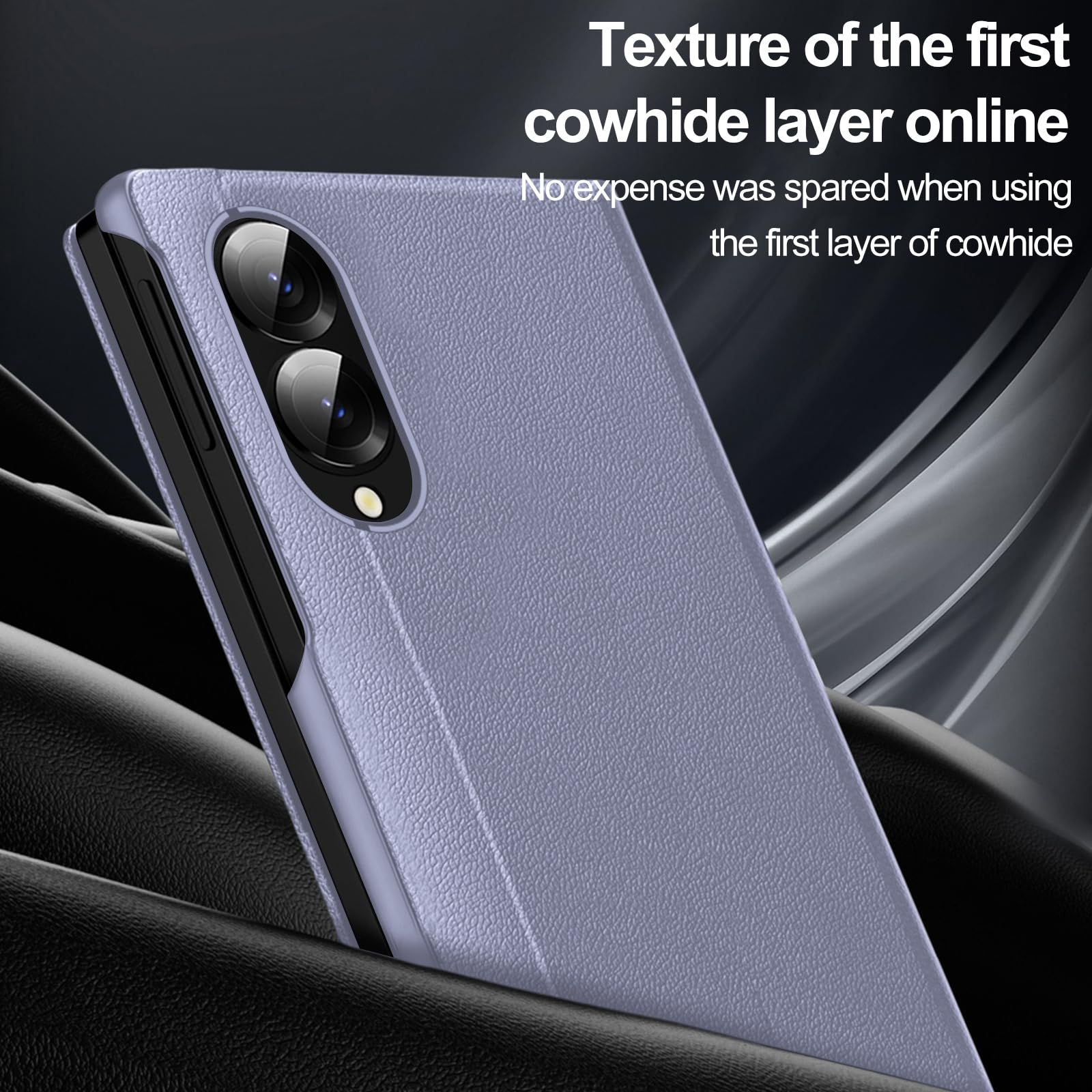 Custodia a portafoglio per Samsung Galaxy Z Fold 8, sottile, con slot per schede, supporto, protezione per fotocamera, antiurto, anti ingiallimento, custodia a portafoglio in pelle PU per uomini e