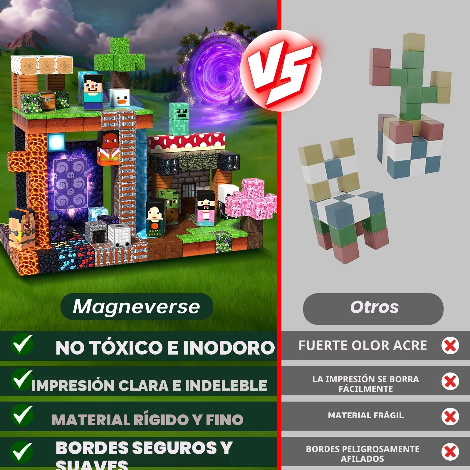 Magneverse Bloques Magneticos Construccion Niños 300 Piezas - Construye Tu Aventura en Equipo y Vive Misiones Creativas, Juguete Magnético de Construcción Educativo Regalo para Niños 4-12 Años