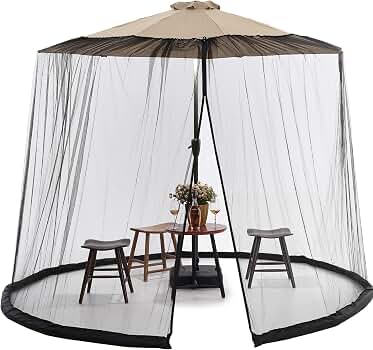 jobar 11 foot misquito screen for patio umbrella 7.5-11 FT Mosquito Net, Polyester Mesh Umbrella Screen, Universal Canopy Umbrella Mosquito Netting with Zipper Door and Adjustable Rope, Fit Outdoor Umbrellas and Patio Tables Osprey Seral 4 Hydration limited-stock:cheetah;daisy;sky;dragonfruit;moss Keep your family and Color:MATTE POOL
