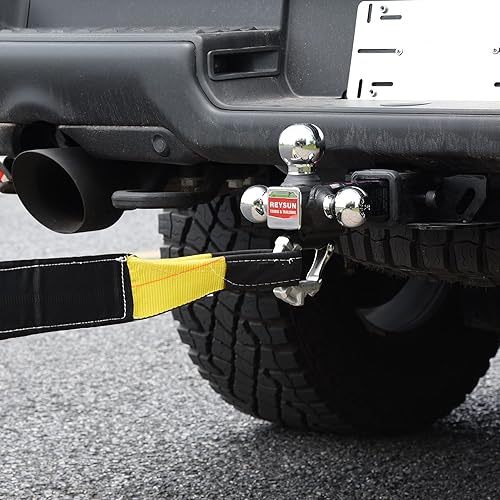 Miniatura 6 de Enganche de remolque de tres bolas con gancho, enganche táctico de bola de remolque, se adapta al receptor de enganche de 2 pulgadas, bolas triples