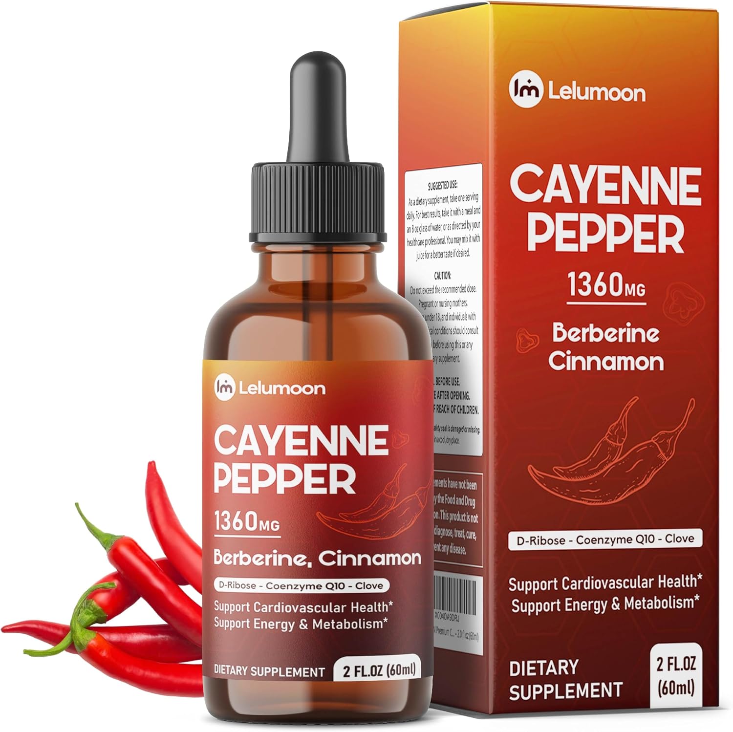 Cayenne Pepper Liquid 1,360 mg 16-in-1 with Berberine, 2.0 fl oz
