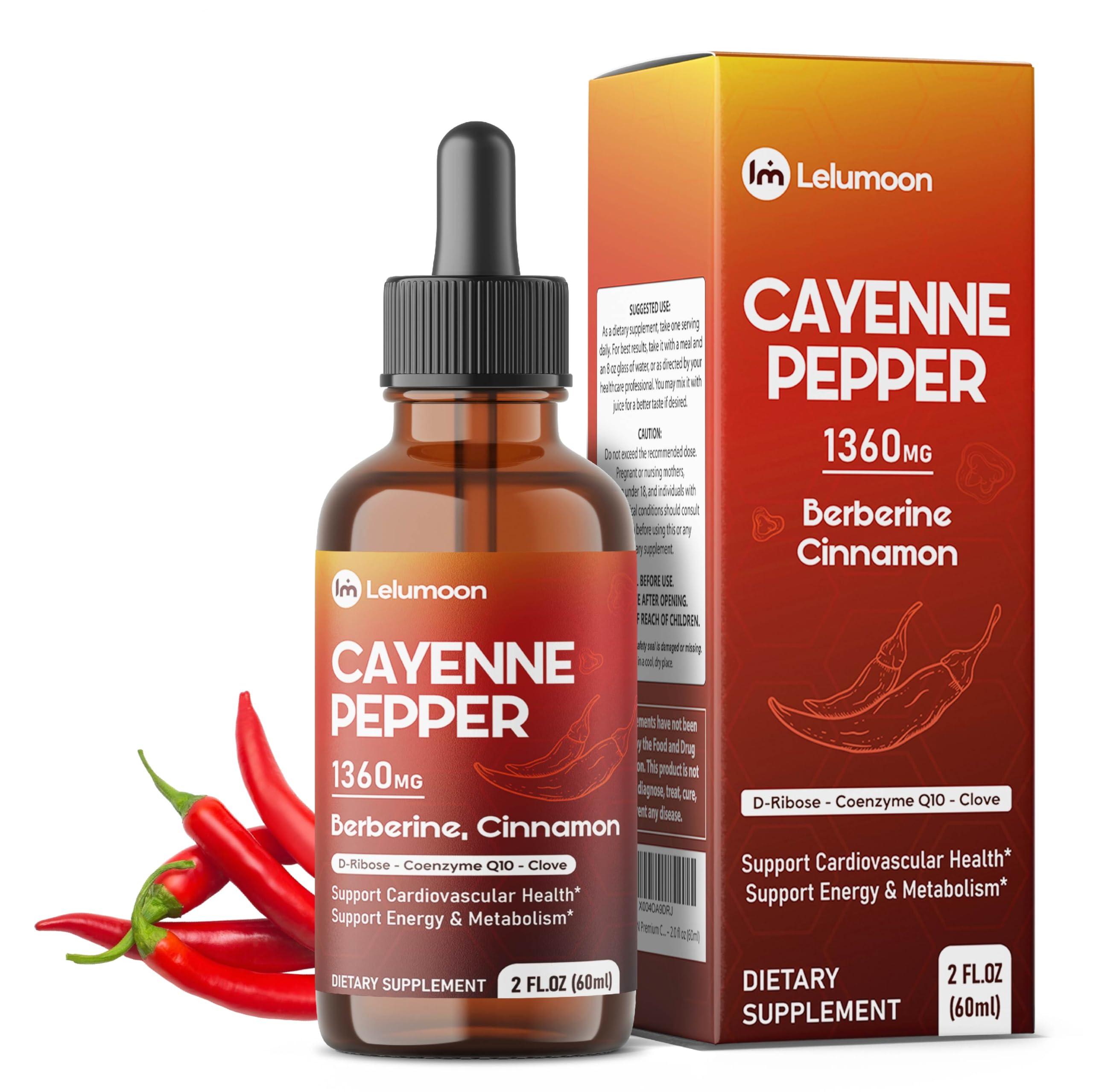 Cayenne Pepper Liquid 1,360 mg 16-in-1 with Berberine, 2.0 fl oz 60ml (pack of 1)