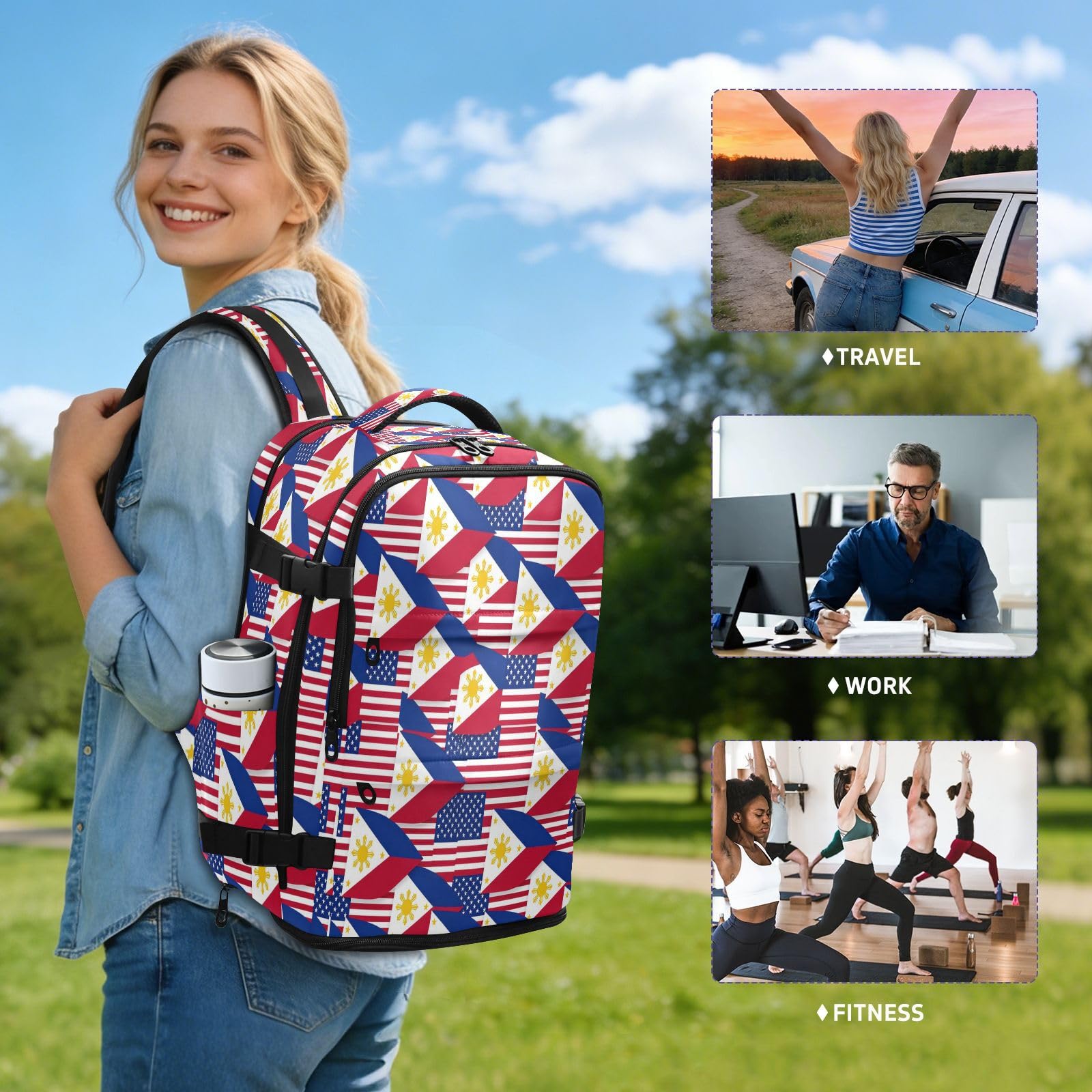 Plecak podręczny do samolotów 15-calowa torba na laptopa dla kobiet | Czysty design torba do szkoły USA i Filipiny Yin Yang torba na laptopa 15,6 cala dla kobiet praca mochilas para mujer 20L