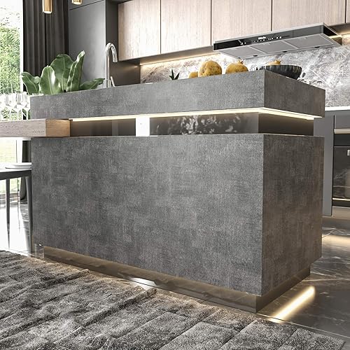 Miniatura 3 de Stickyart Papel de contacto texturizado gris plateado de 36 x 160 pulgadas para gabinetes, papel tapiz de vinilo de hormigón autoadhesivo extraíble,