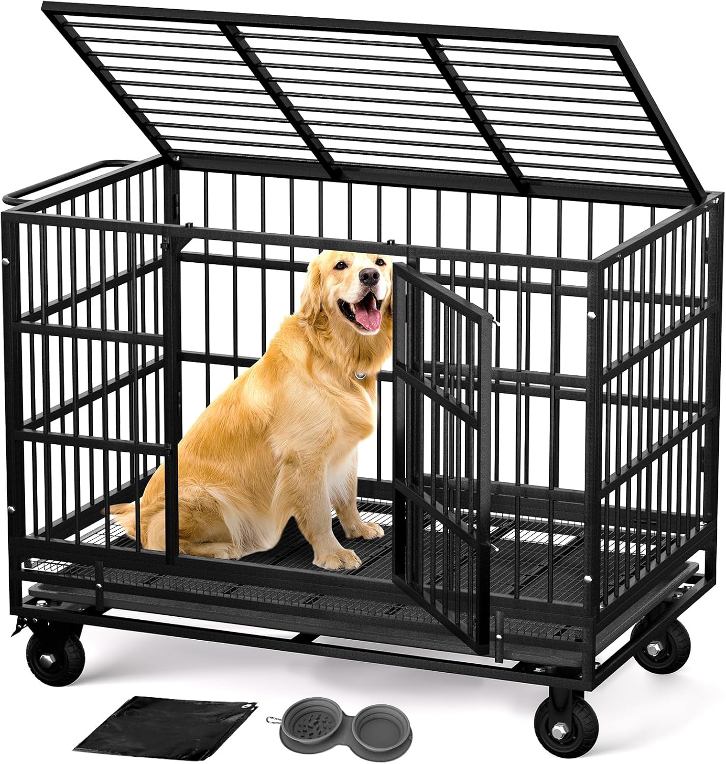 Premkid 48 Inch Heavy Duty Indestructible Dog Crate Kennel