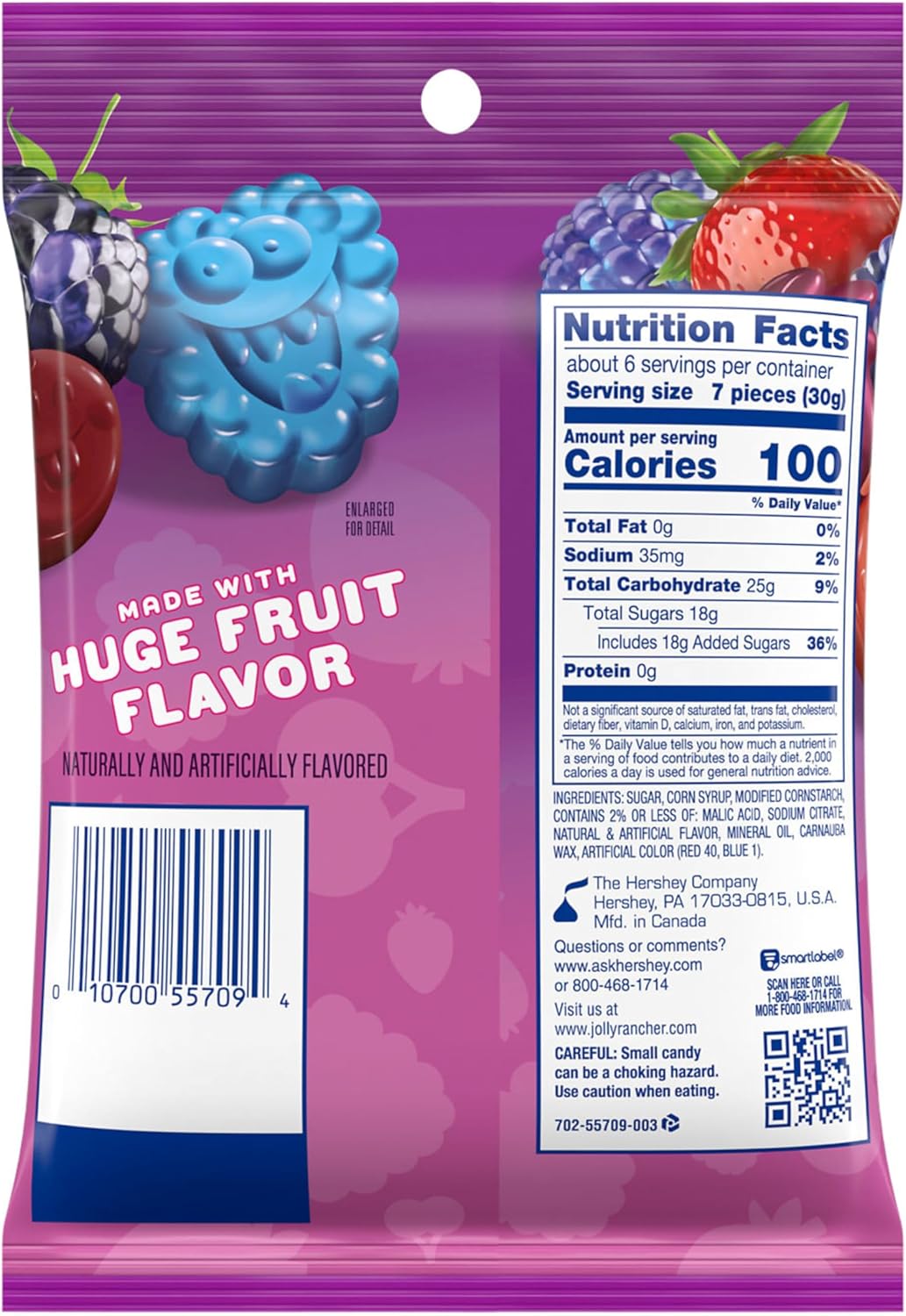 J RANCHER Gummies Very Berry Fruit Flavored Candy Bag