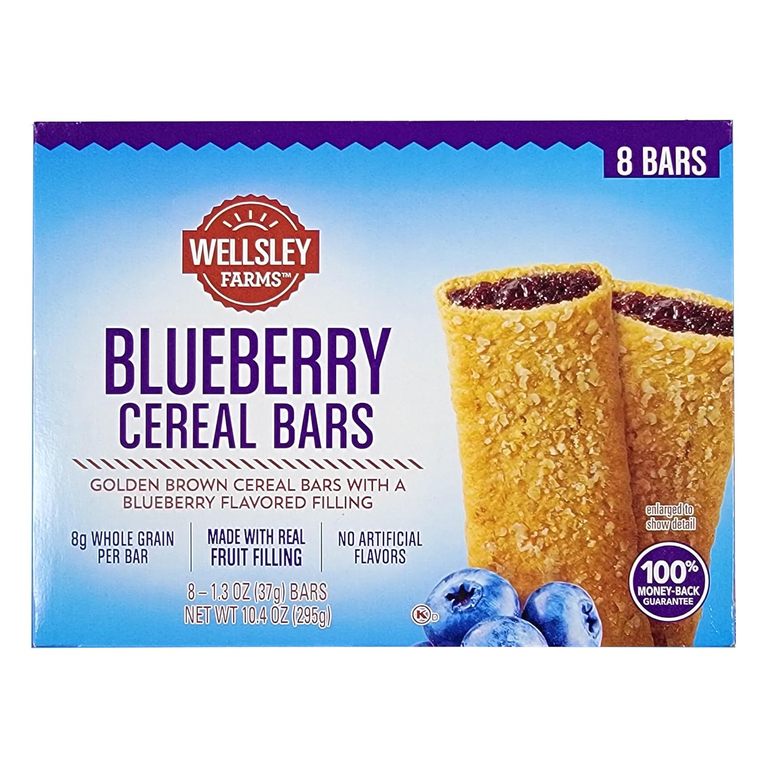 Wellsley Farms Fruit and Grain Cereal Bars. 48 Count Variety Pack. (16 of Each: Apple Cinnamon, Blueberry, Strawberry).