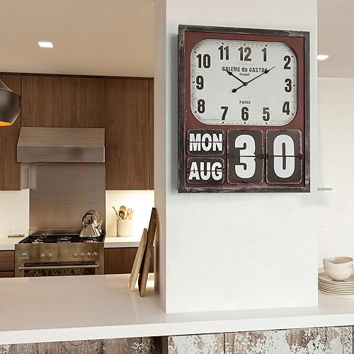 Miniatura 4 de Yosemite Home Decor CLKC1294 Reloj de pared rectangular con cristal multi