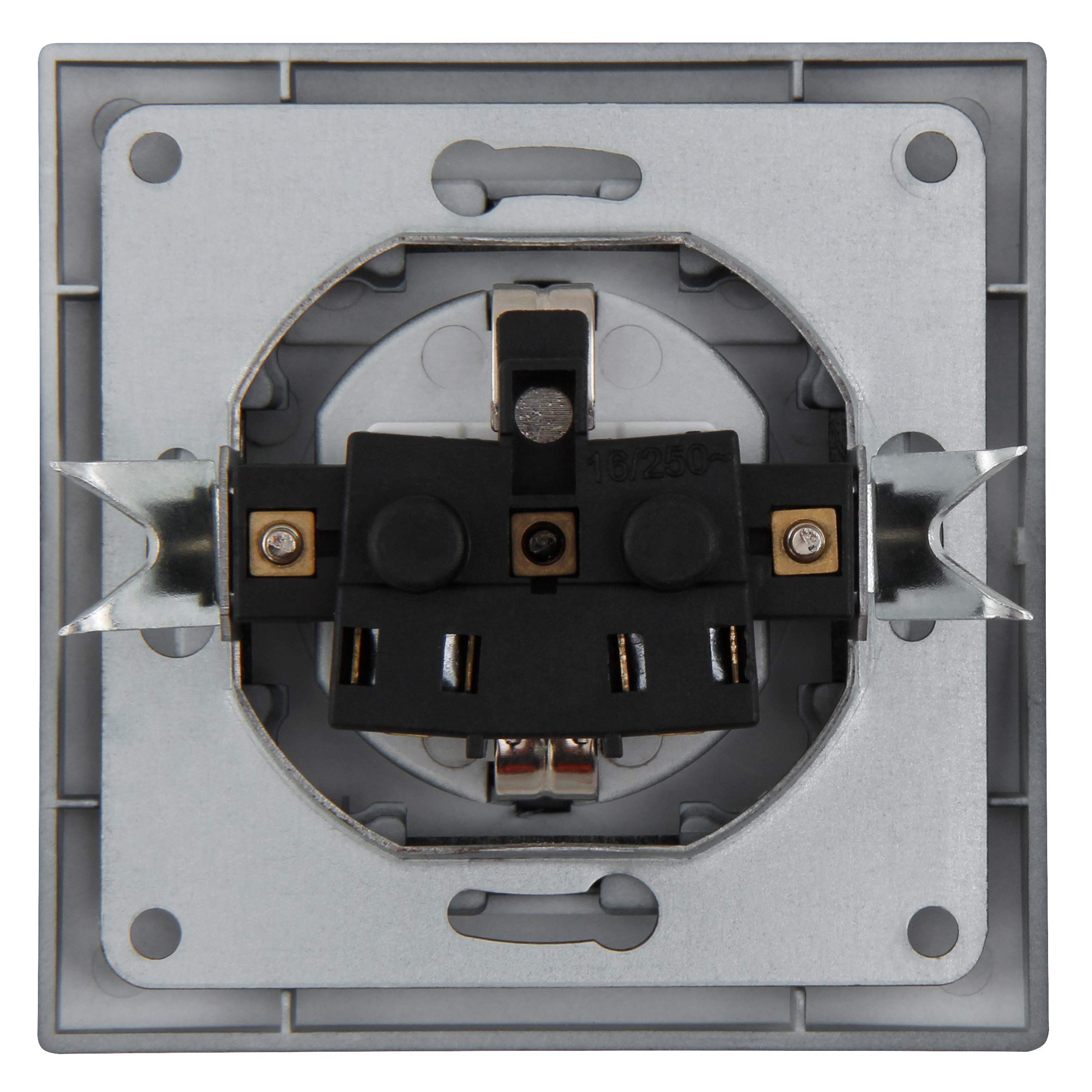 MC POWER - 12er-Pack Schutzkontakt-Steckdosen IP44 | FLAIR | 250V~/16A, UP, Unterputz-Steckose mit Klappdeckel, dunkelgrau anthrazit, matt