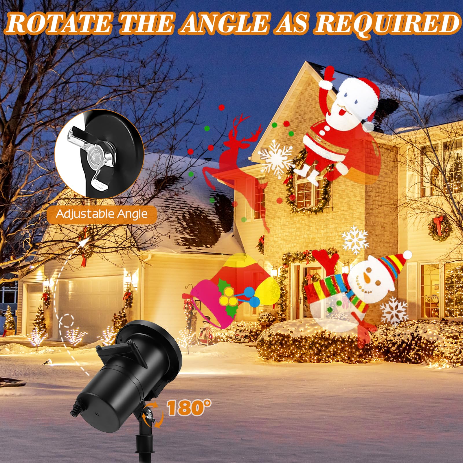 OUSFOT Projector Kerstmis Met 16 Folies LED Verlichting Kerstprojector Huiswand Ip65 Voor Buiten Halloween Binnen Tuin 2723950609
