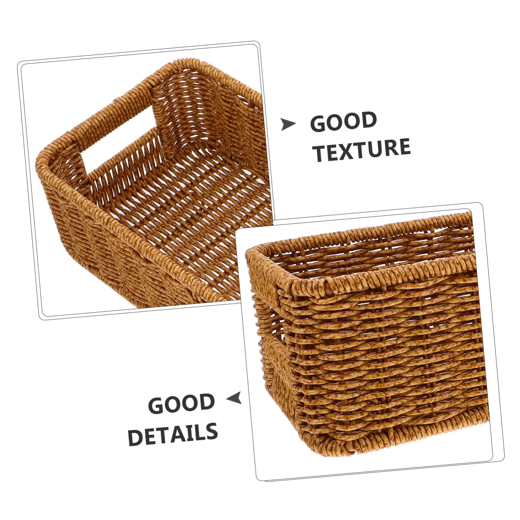 Amosfun 4 Piezas Cesta de Cubiertos de ratán Canasta de Almacenamiento de Utensilios de Cocina Organizador de Mesa para Cubiertos Cesta de Utensilios Tejida a Mano Cesta para vajilla