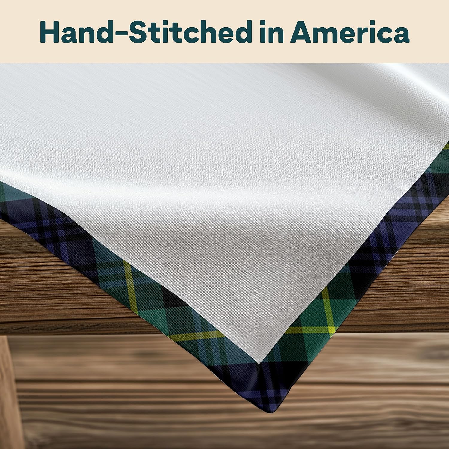 Fabric Textile Products | Blue & Green Tartan Tablerunner | Plaid Table Decor | 14" x 108" | Machine Washable and Stain-Resistant for Easy Care | Made in The USA