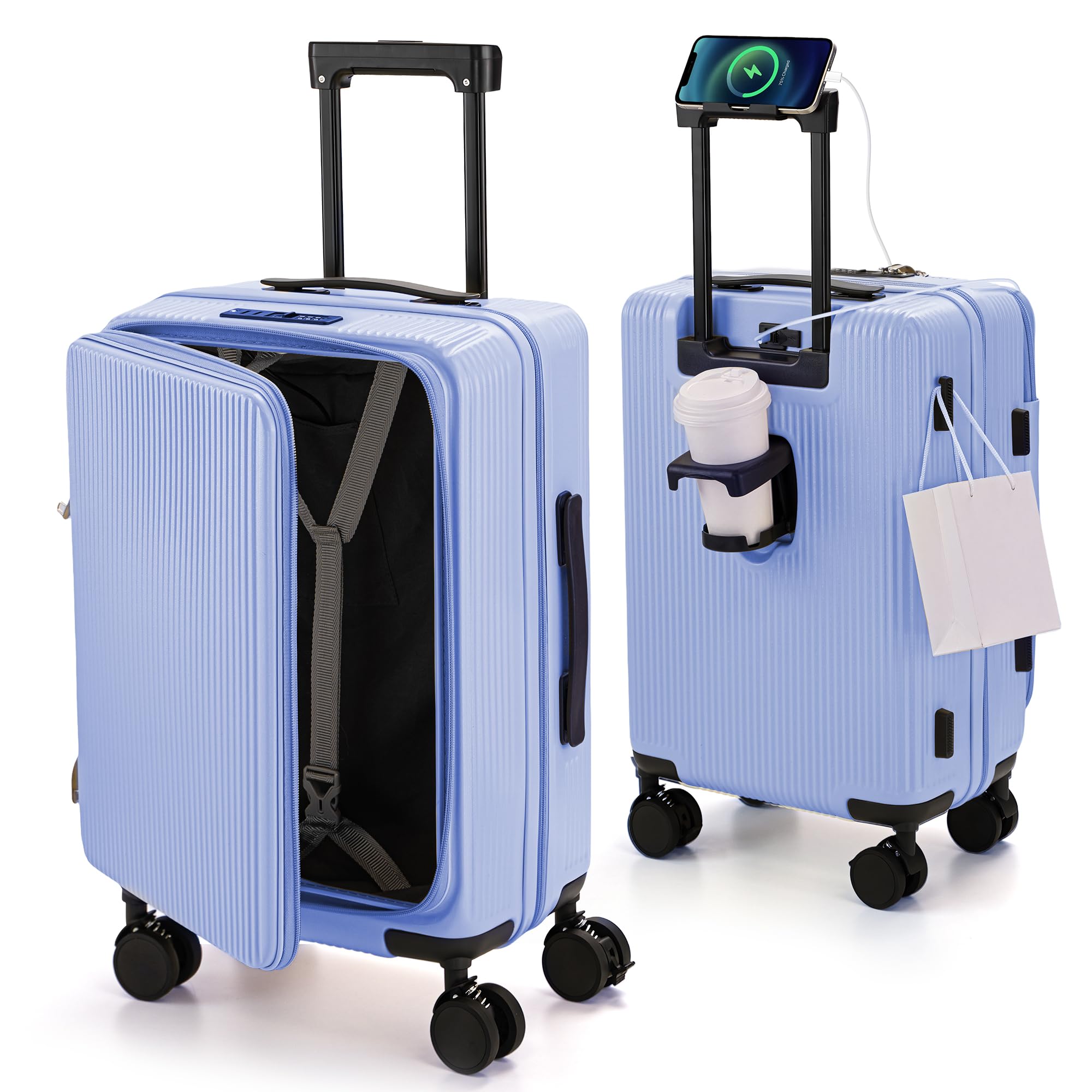 新品❤️RIMUKE 拡張機能付きキャリーケース ホワイト Amazon.co.jp: RIMUKE Suitcase, Carry-on Case, Multi-functional