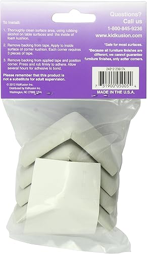 Miniatura 10 de KidKusion Cojín de esquina de seguridad de 4 piezas paquete de 4 unidades protector de esquina a prueba de niños fabricado en Estados Unidos Negro,