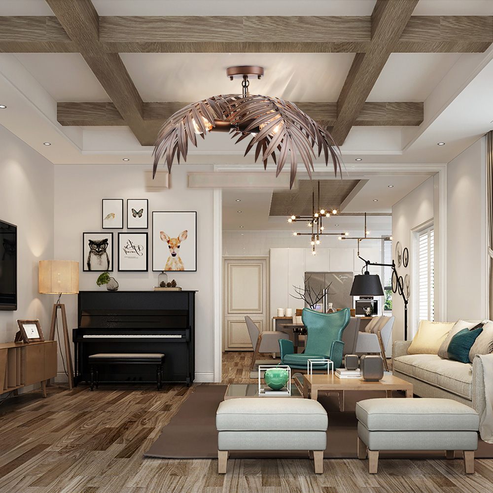 Newrays Vintage Tropical Coconut Leaves Ceiling Lighting Rustic