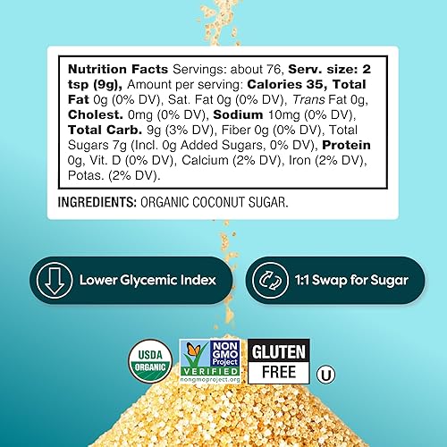 Miniatura 2 de BetterBody Foods - azúcar de coco orgánico, un edulcorante natural y alternativa al azúcar, gran reemplazo para azúcar blanco o azúcar refinado, sin