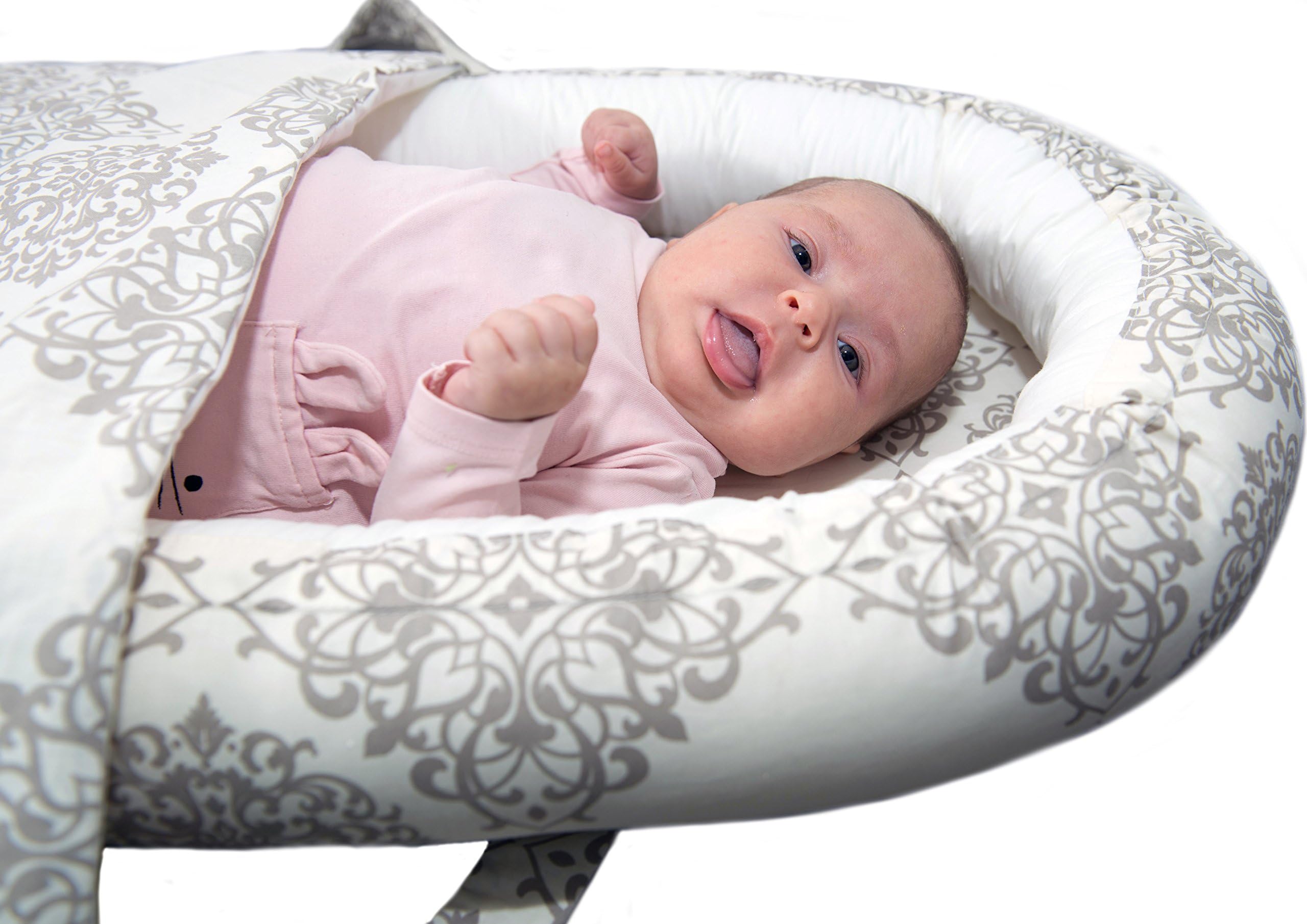 CozySleep Baby nest + Free Baby Blanket + Free Pack-sac – Best Deal at Best Price – No More Worries That Your Baby Could Fall When he/she Sleeps – Organic Cotton + Hypoallergenic (Large, Grey)