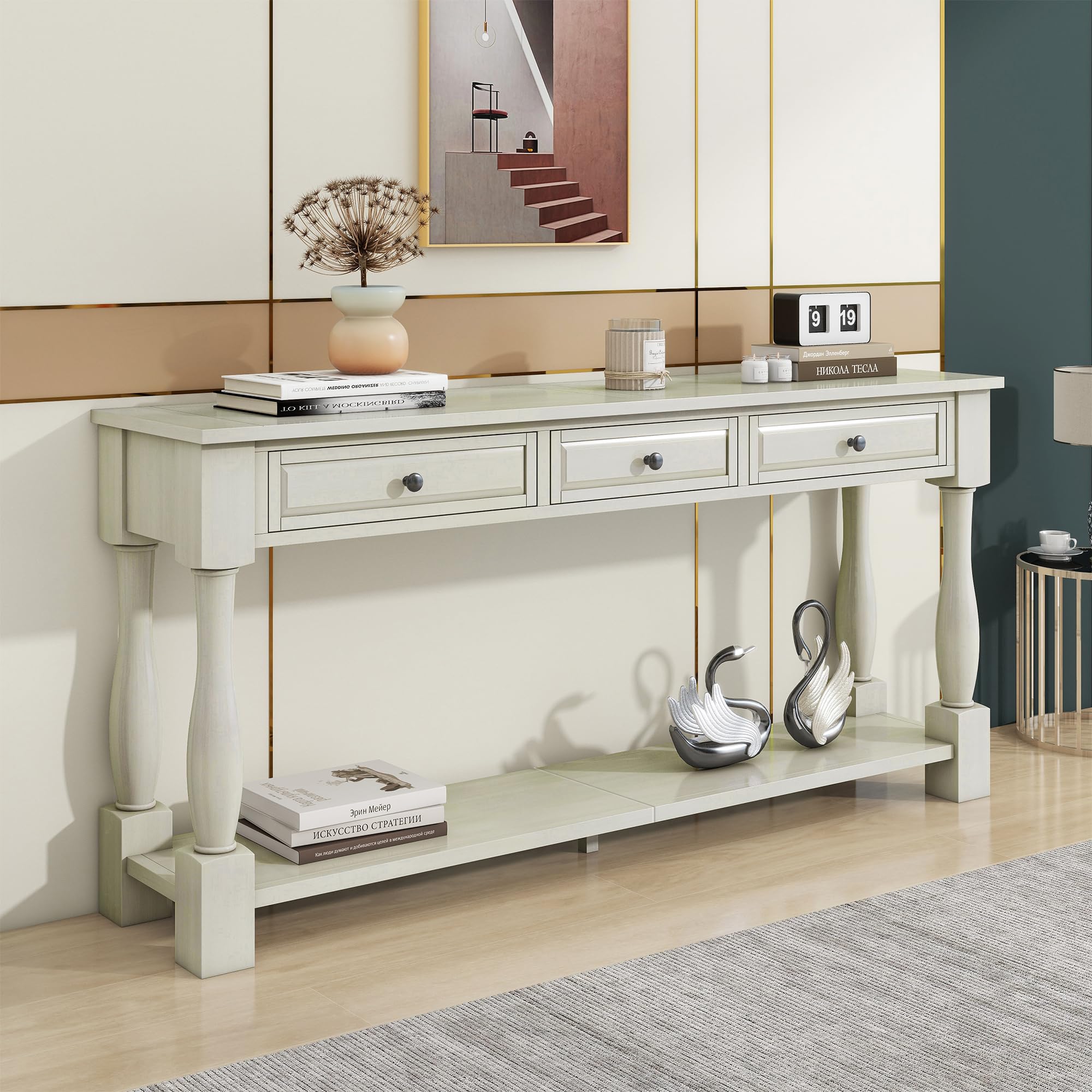 Knocbel 64 Inch Antique Console Table