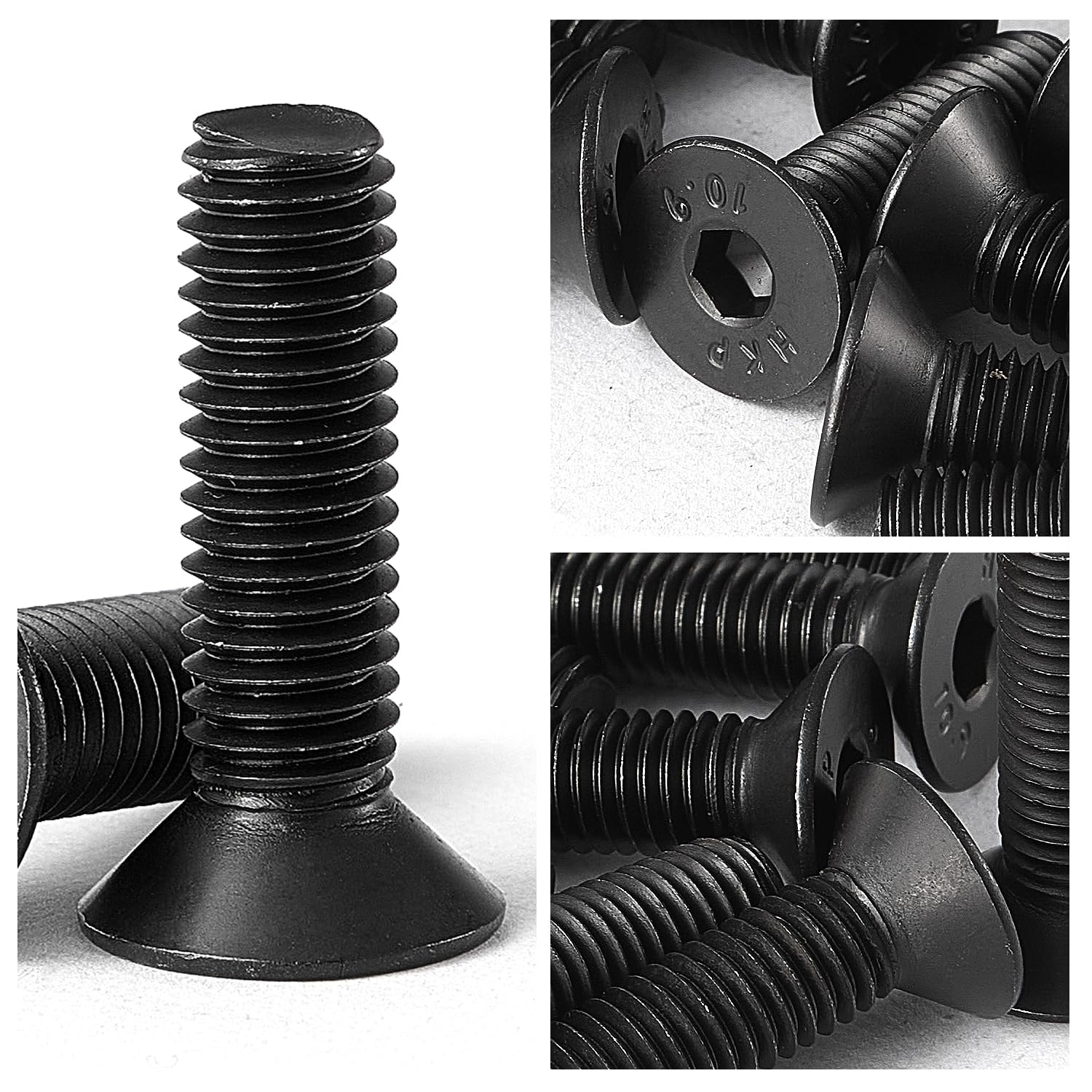 10-Pack M8-1.25 X 80mm Flat Head Hex Socket Cap Screws – Stainless Steel 304, Fully Threaded Countersunk Bolts, Allen Drive, Bright Finish