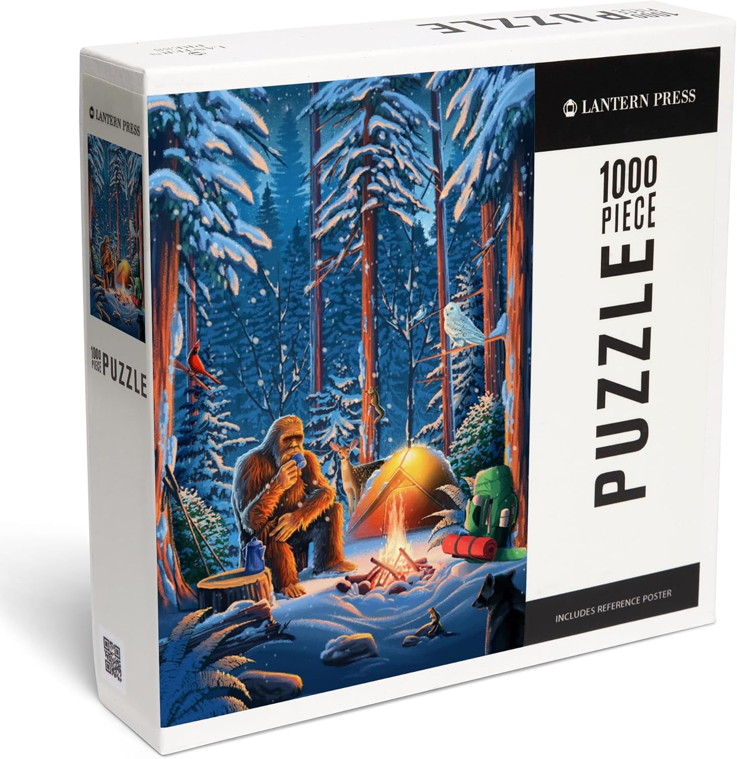 Lantern Press Inner Squatch, Camping Bigfoot 1000 Piece Jigsaw Puzzle for Adults, Made in USA with Reference Poster