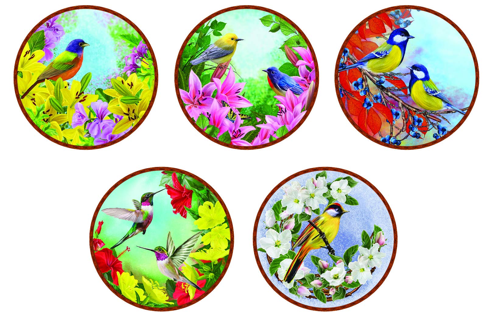 Real Art Wall hanging Plates 7" - 5 pcs set Modern designs Gift packing