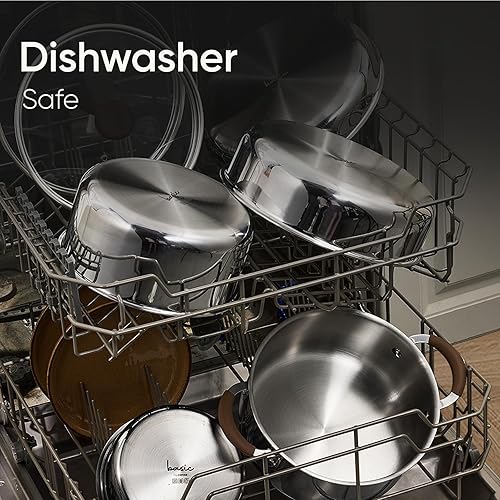 Miniatura 7 de CAROTE Juego de utensilios de cocina de acero inoxidable de 10 piezas con mango desmontable, juego de ollas y sartenes, juegos de cocina de