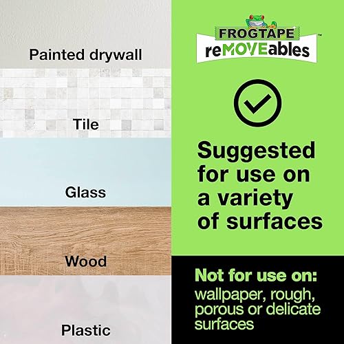 Miniatura 7 de Ganchos adhesivos reMOVibles sin daños de FrogTape - Ganchos de pared grandes y reutilizables para colgar - Sin clavos - Sostiene hasta 5 libras - 6