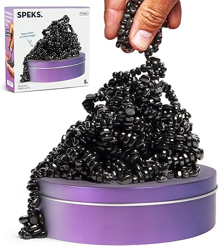 Speks Crags - Masilla de ferrita más de 1000 piedras de ferrita en una lata de metal mate juguetes para ansiedad seriamente satisfactorios para