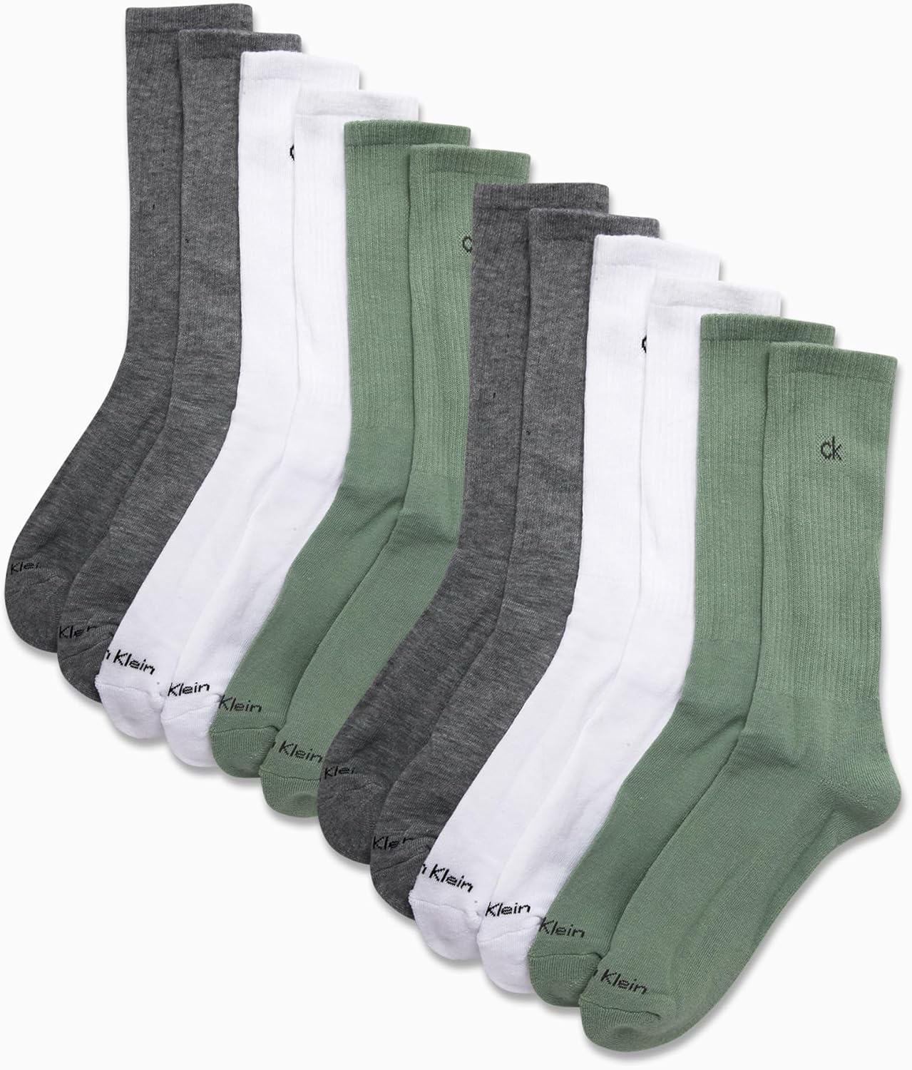 Calvin Klein Mens Crew Socks - 12 Pack Cushioned Breathable Athletic Performance Crew Socks for Men for Sports & Running - Image 2