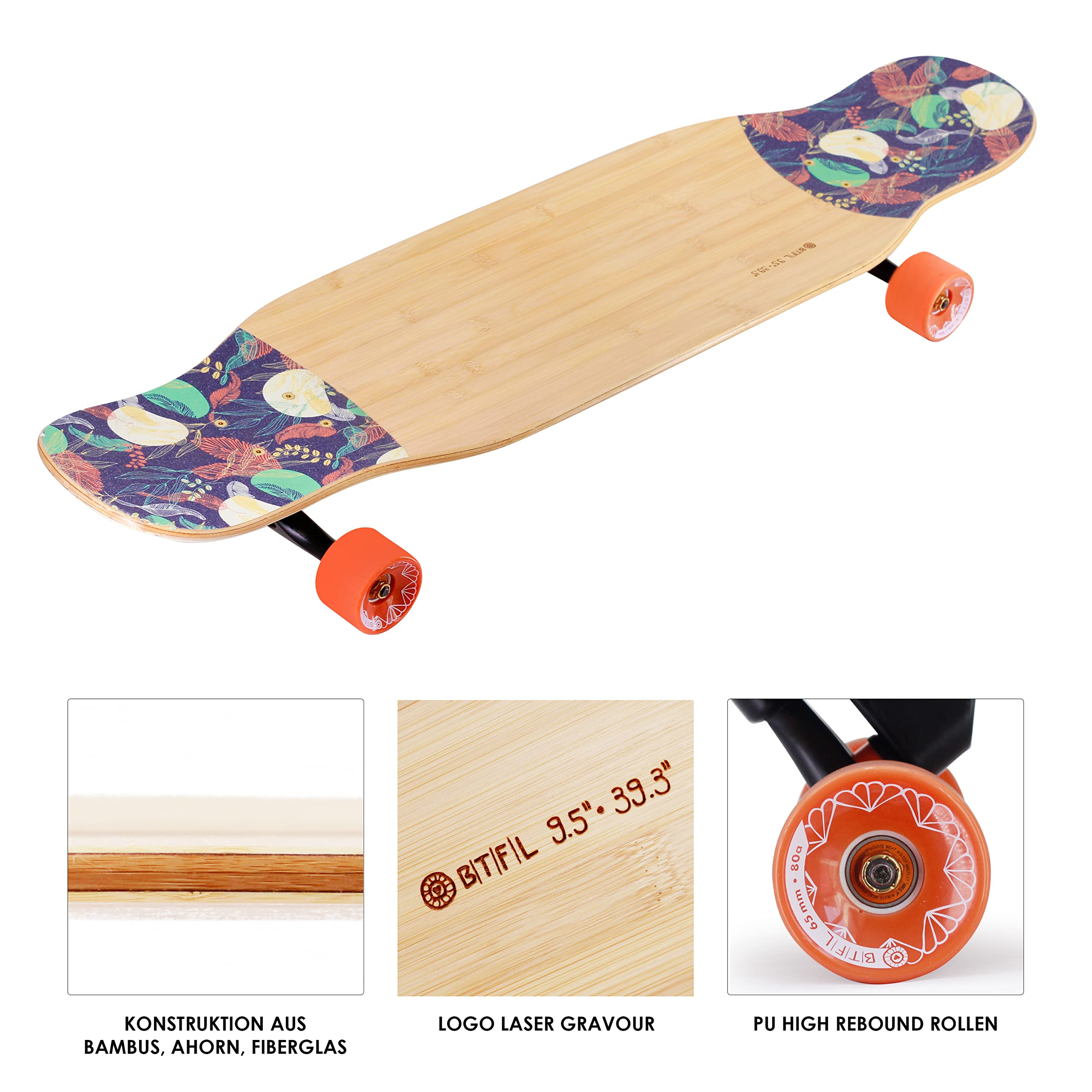 BTFL Dancer Longboard Complete & Deck-only. Perfekt zum Dancing für Anfänger und Fortgeschrittene, für Tricks und Moves Aller Art, Cruiser Longboard Sydney, Lilou & Nora