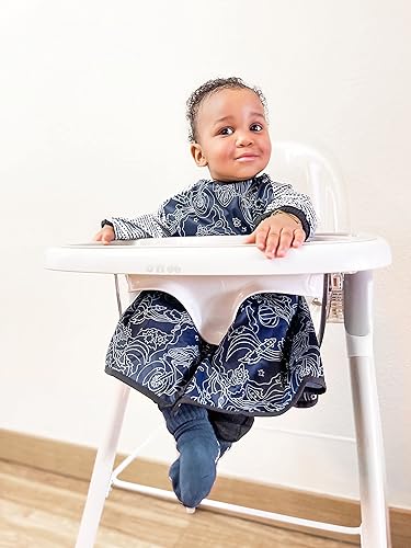 Miniatura 8 de Bibbrella Baberos de destete LED prémium para bebés con respaldo ajustable  Babero para bebés para niños y niñas  Baberos de manga completa, 6