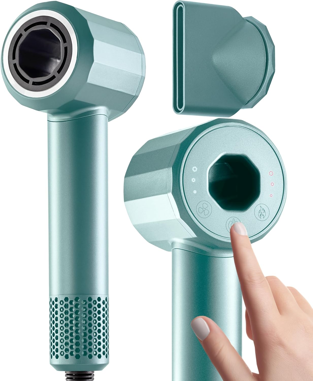 BIZOND Diffuser Ionic Hair Dryer, Professional Premium High-Speed Motor 110,000 RPM, 1600W Power, 200M Negative Ions, 9ft Long Cord for Woman and Man, Lightweight Blow Dryer, Fast, Ultra Quiet (Brown)