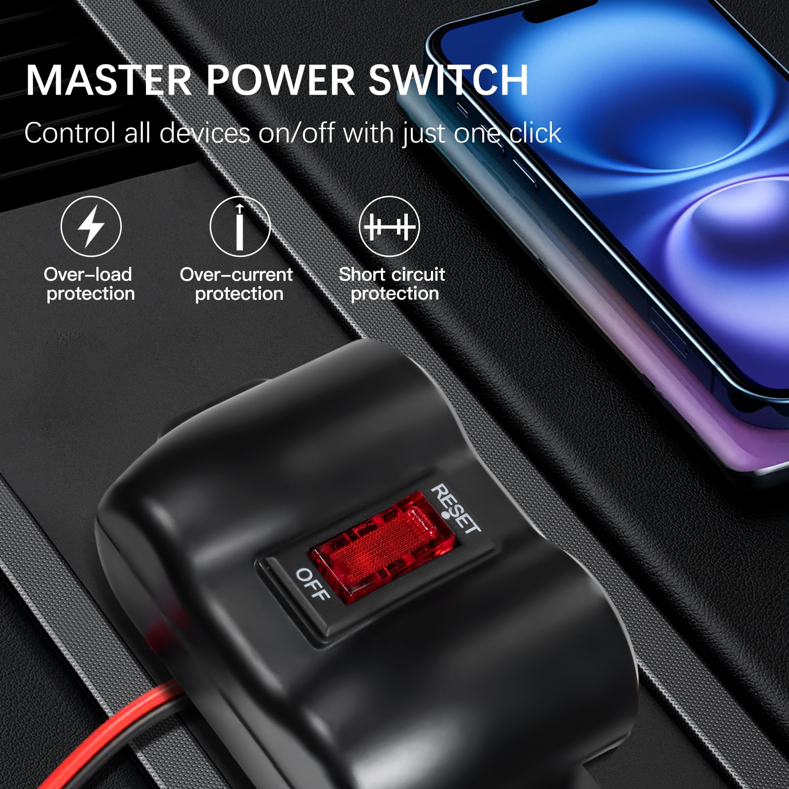 Amazon.com: Dual USB Outlet 12V Cigarette Lighter Socket with Switch, PD3.0  USB C and QC3.0 USB Port Car Charger with Voltmeter, 12 Volt Power Outlet  Adapter for Boat Marine Truck RV UTV