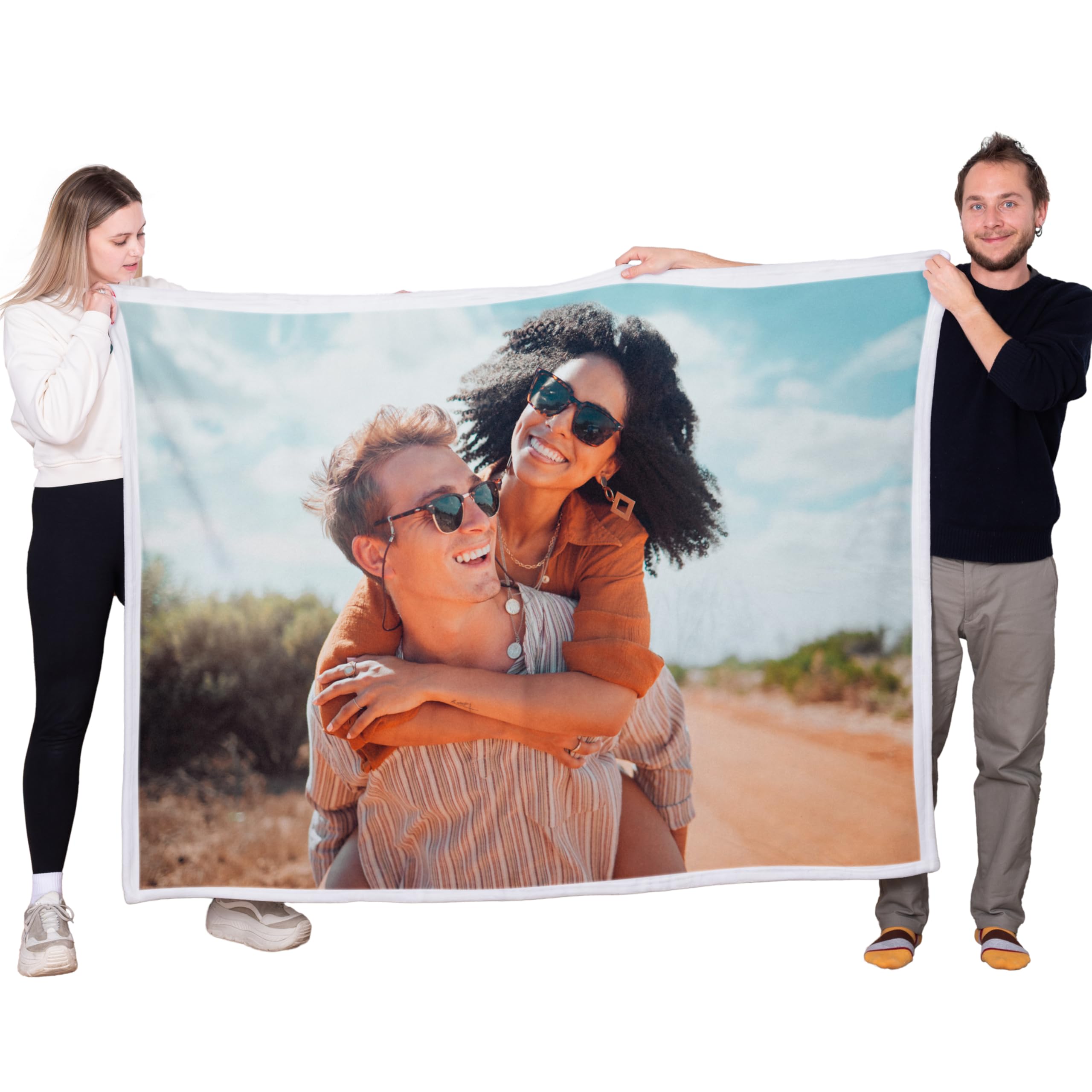 Regalo Original Made IN Gift Manta Personalizada con Foto y Texto - Material Borreguito - Ideal para Sofá o Cama de Abrigo en Invierno - 170x130 cm