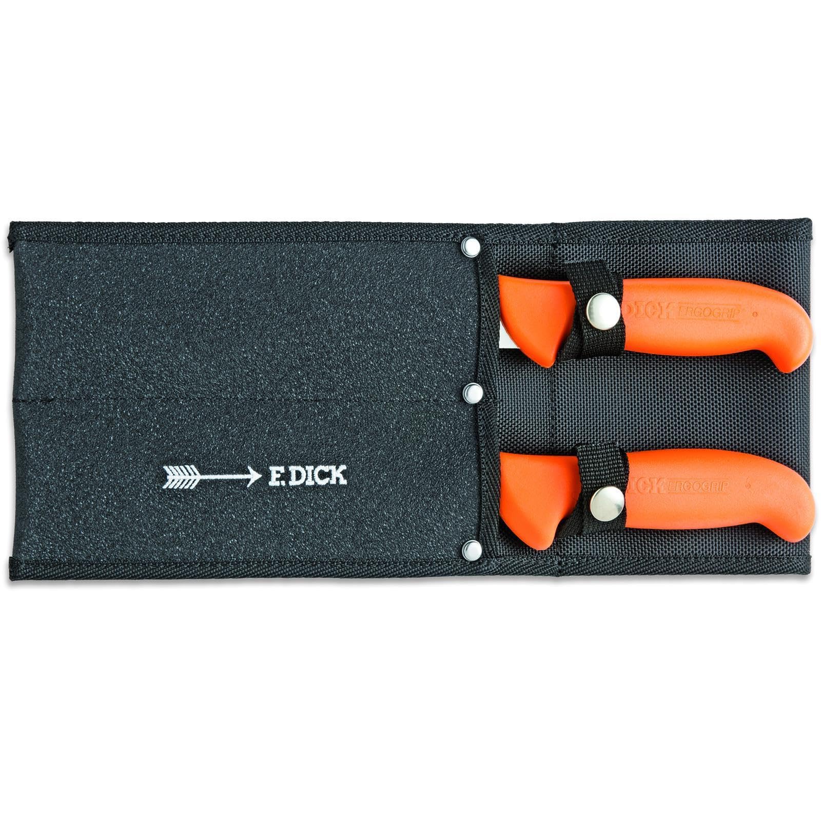 Dick 2-teiliges Jagd-Messerset mit orangefarbenen Griffen