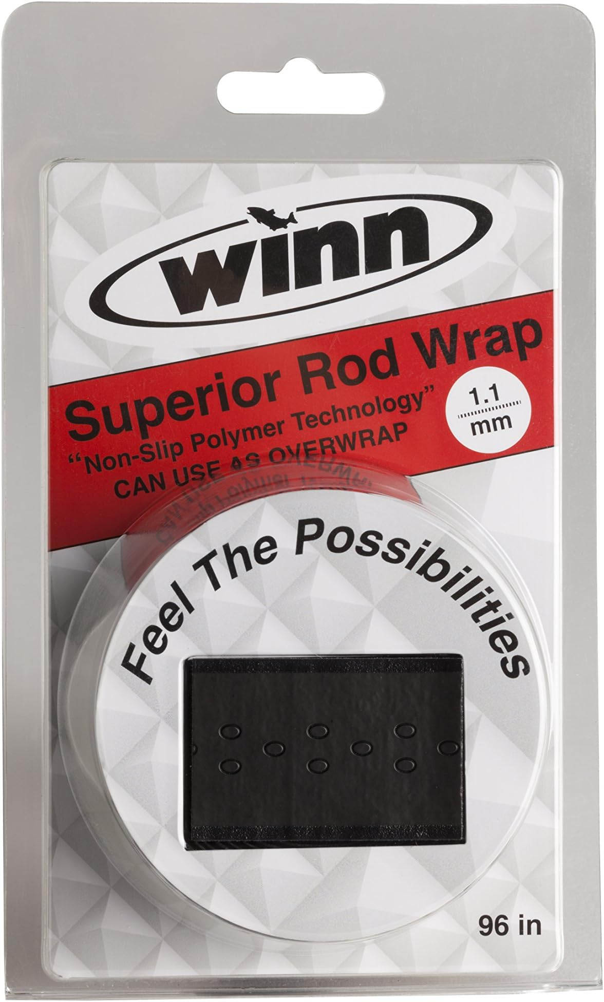 Winnwinn Fishing 96 Inches Overwrap Black Fishing Rod Wrap Tape