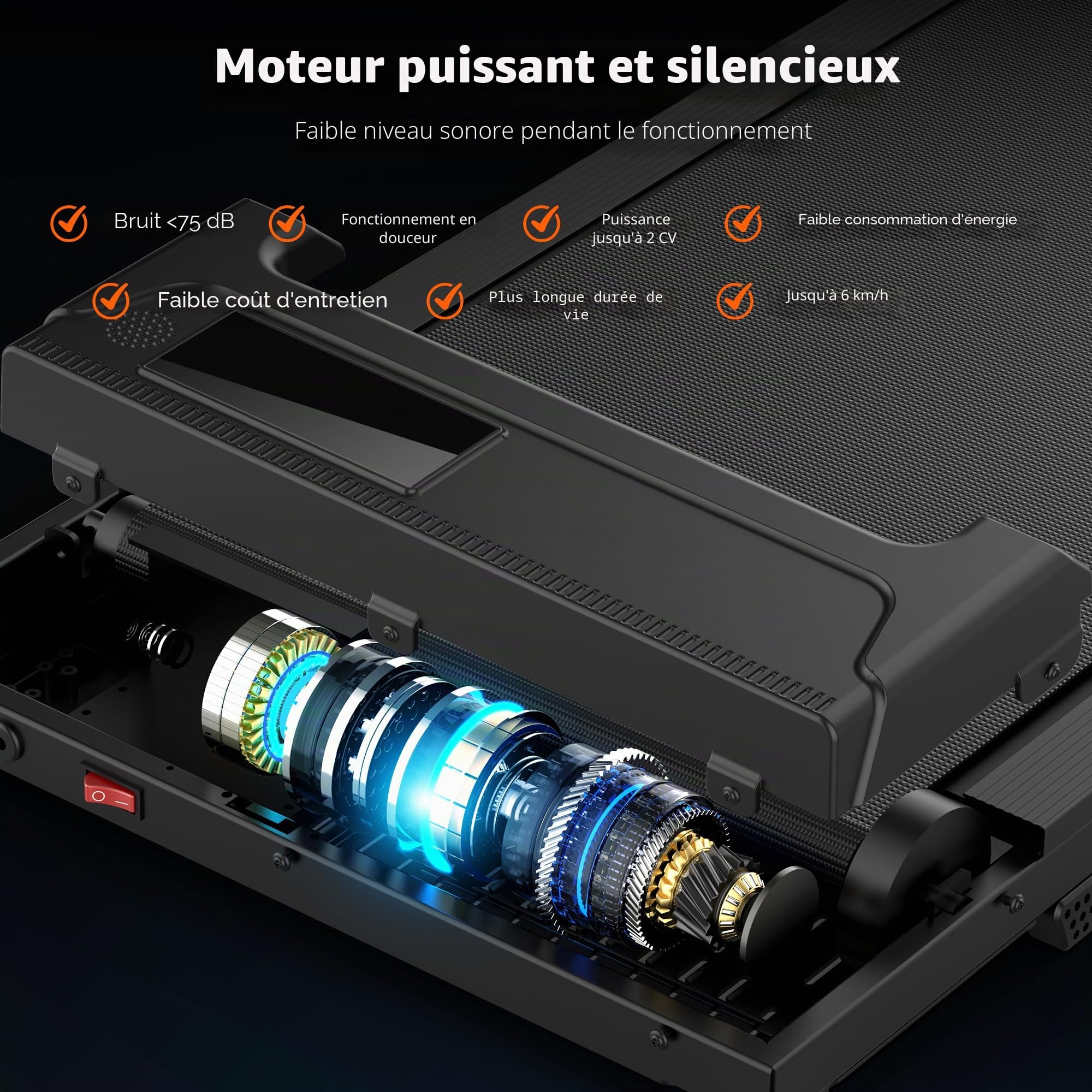 Tapis de Course 3 en 1 Walking Pad Compact avec LED Écran et Télécommande, Tapis Roulant Électrique Silencieux
