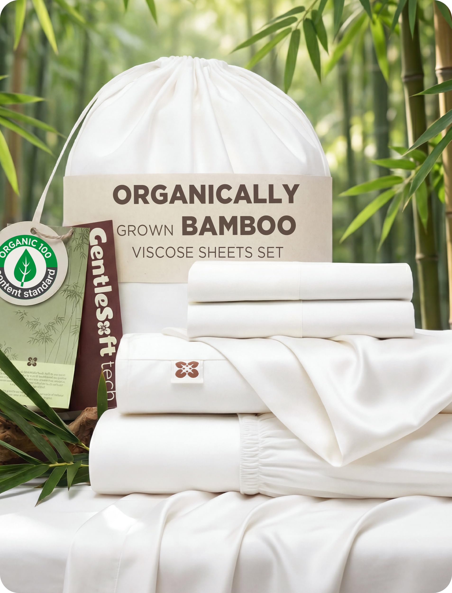 Bedsure Bamboo Viscose Queen Sheet Set