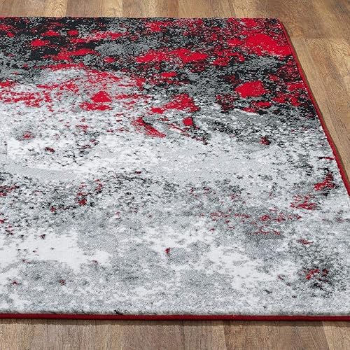 Miniatura 5 de LUXE WEAVERS Howell Collection 2913 - Alfombra abstracta roja de 8 x 10 pulgadas