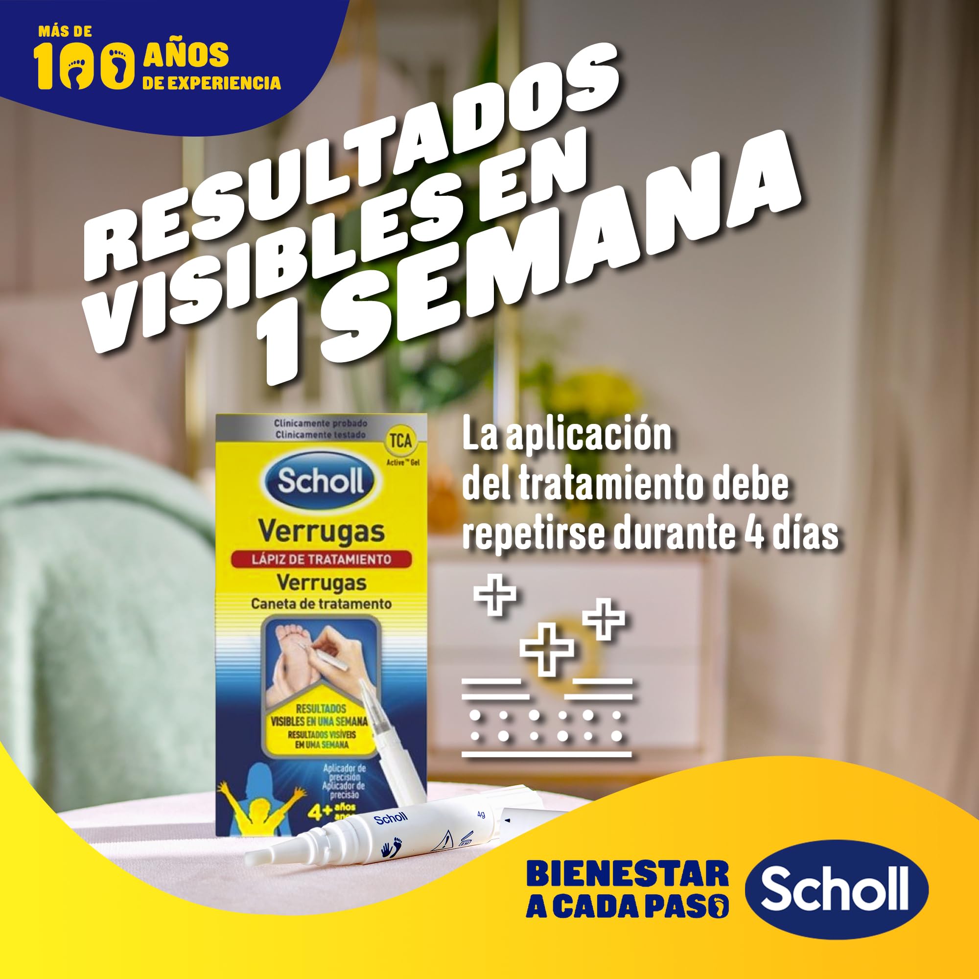 Dr. Scholl's Lapiz de Tratamiento Verrugas - Resultados visibles en una semana - Aplicador de precision - Clinicamente probado - TCA Active Gel