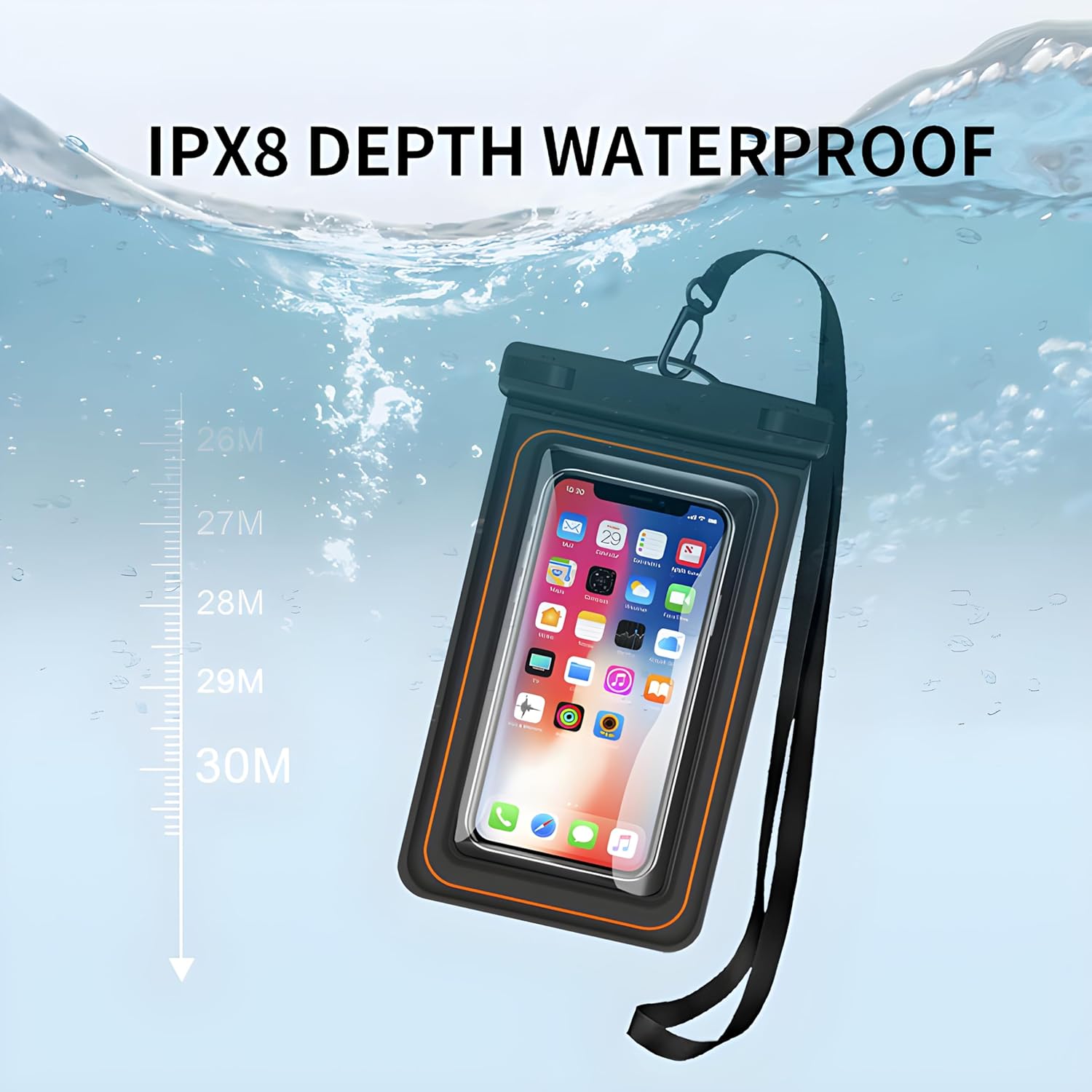 Waterproof Phone Pouch Pack - IPXFloating Waterproof Case with Lanyard for iPhone 15, Jet Ski, Paddle Board Accessories, Pelican Kayak Fishing Waterproof bag iphone 15 accessories jet ski accessories