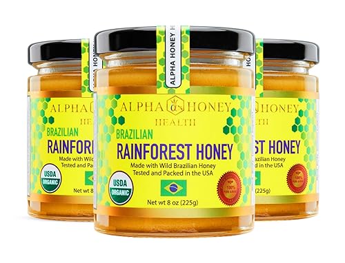 Miel orgánica de la selva tropical (frasco triple)
