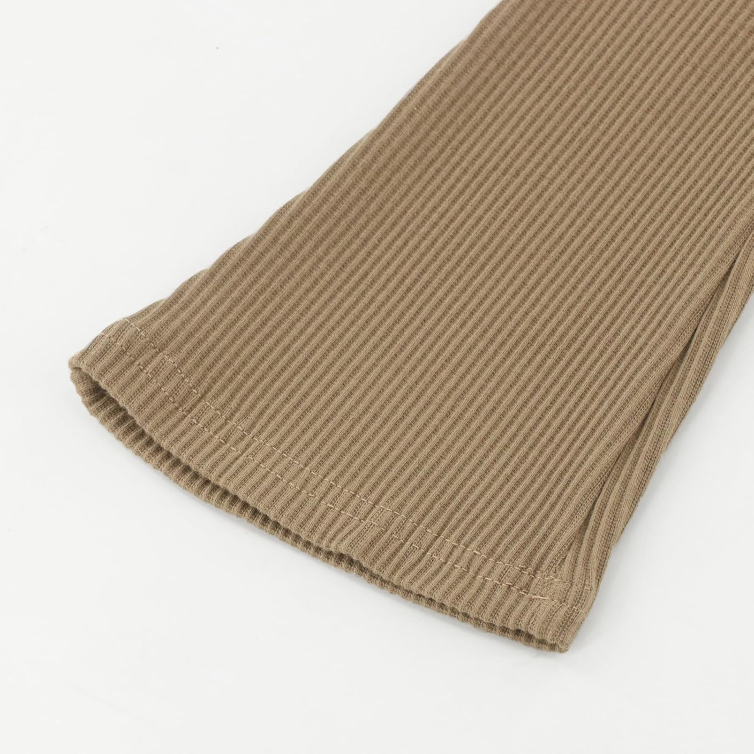 ACESTAR Girls Ribbed Knit Bell Bottom Pants Toddler Elastic Waist Ruffle Leggings Flared Pants (2-10 Years) - Image 5