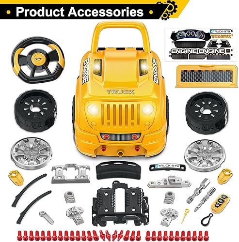 Miniatura 6 de KIZZYEA Juguetes para niños de 3, 4, 5, 6, 7, 8 años, juguetes de motor de camión grande para niños pequeños de 3 a 5 años, juego de reparación
