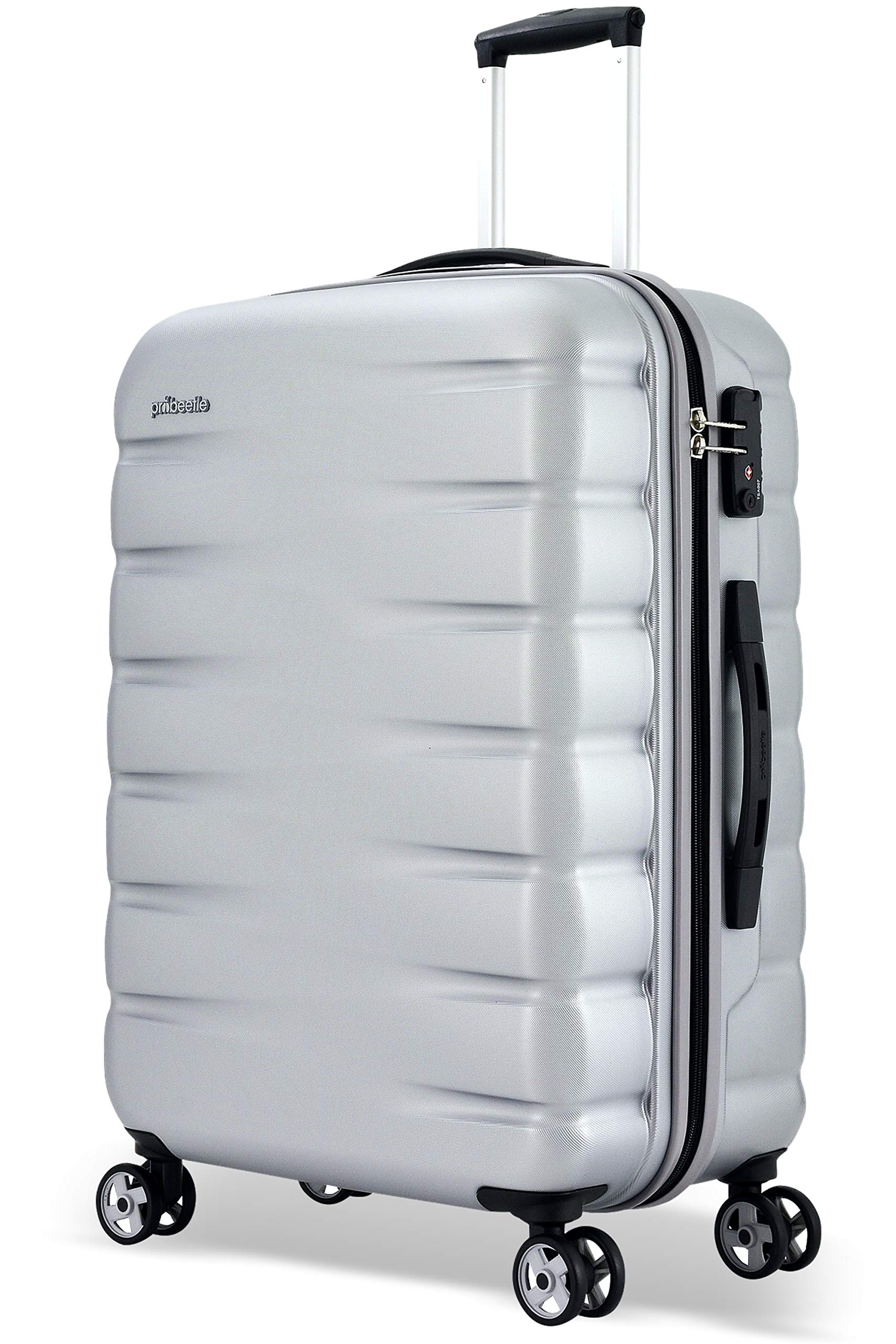 Probeetle by EminentSuitcase Voyager VII 2.0 M 68cm 71L Travel Luggage Medium Lightweight Hard Shell 4-Wheel Trolley Silver