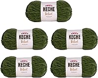 Vista 68 de Keche Hilo de terciopelo para ganchillo, manta de felpilla suave, voluminosa, hilo amigurumi, 3.53 oz (132 yardas), color menta