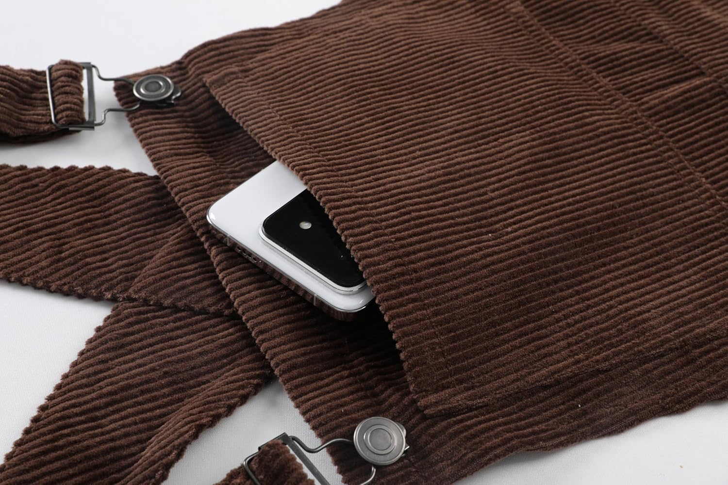 AMEBELLE Corduroy Overalls for Women Barrel Wide Leg Bib Corduroy Pants Women Adjustable Romper Jumpsuit with Pockets - Image 3